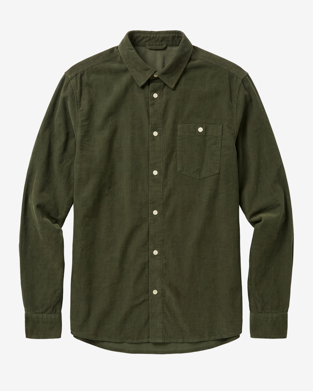 KnowledgeCotton Apparel - MEN Regular fit corduroy shirt Shirts 1090 Forest Night