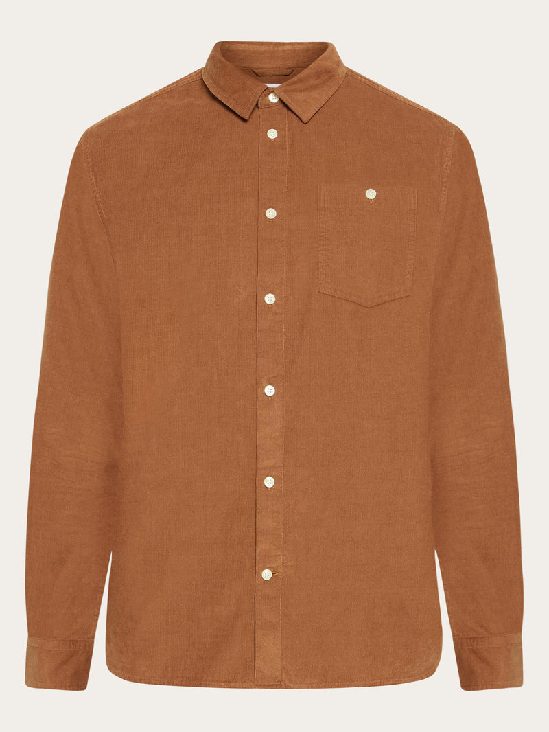 KnowledgeCotton Apparel - MEN Regular fit corduroy shirt Shirts 1121 Dachshund