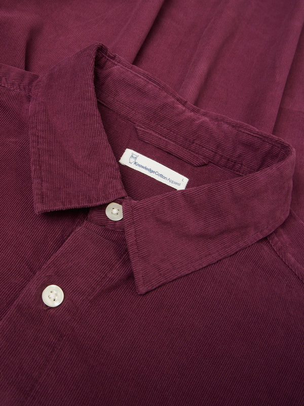 KnowledgeCotton Apparel - MEN Regular fit corduroy shirt Shirts 1281 Fig