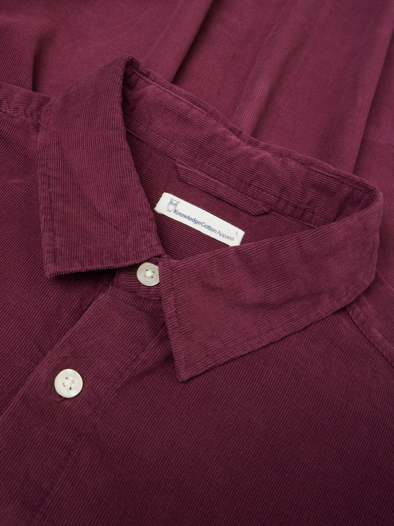 KnowledgeCotton Apparel - MEN Regular fit corduroy shirt Shirts 1281 Fig