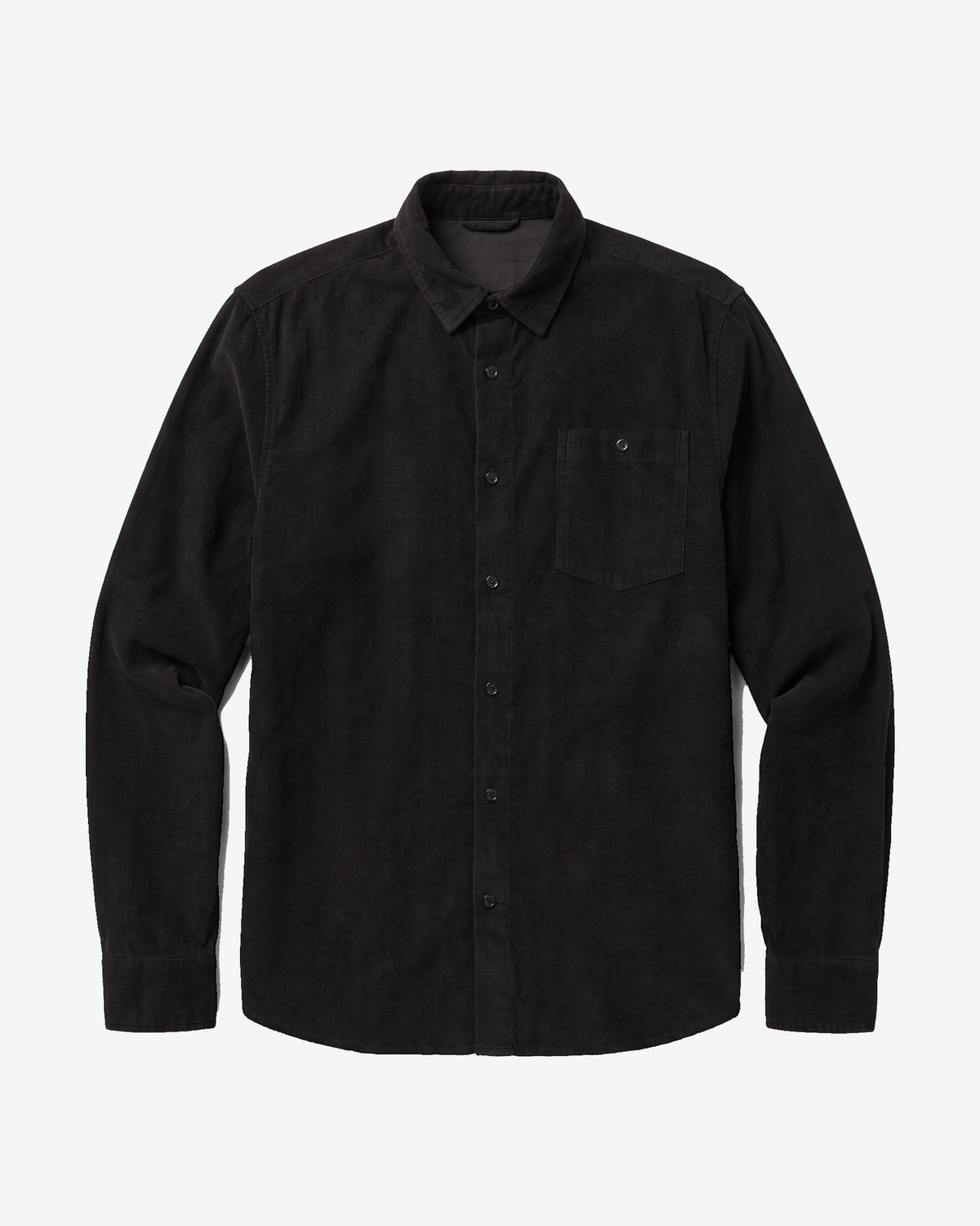 KnowledgeCotton Apparel - MEN Regular fit corduroy shirt Shirts 1300 Black Jet