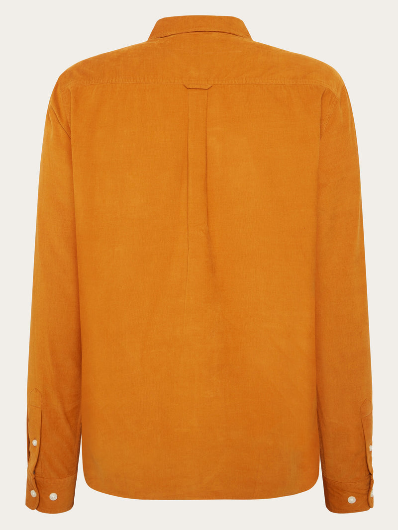KnowledgeCotton Apparel - MEN Regular fit corduroy shirt Shirts 1485 Pumpkin Spice