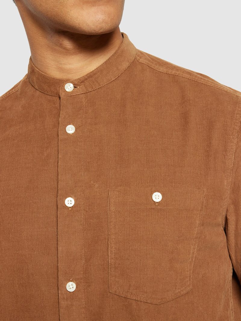 KnowledgeCotton Apparel - MEN Regular fit corduroy strand collar shirt Shirts 1121 Dachshund