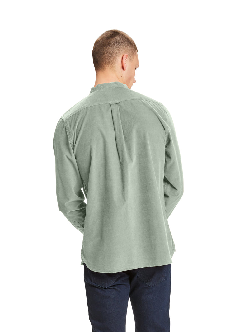 KnowledgeCotton Apparel - MEN Regular fit corduroy strand collar shirt Shirts 1396 Lily Pad
