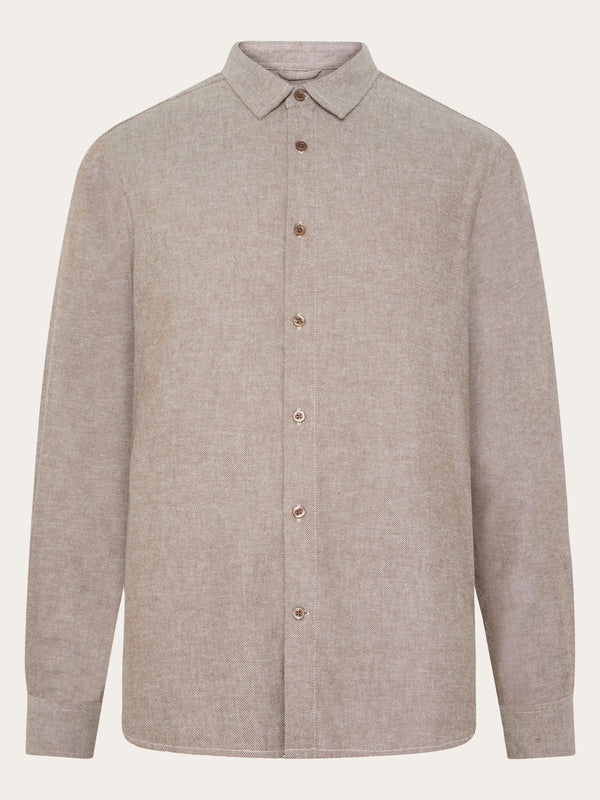 KnowledgeCotton Apparel - MEN Organic Cotton Flannel Shirt GOTS Shirts 1243 Demitasse (brown)