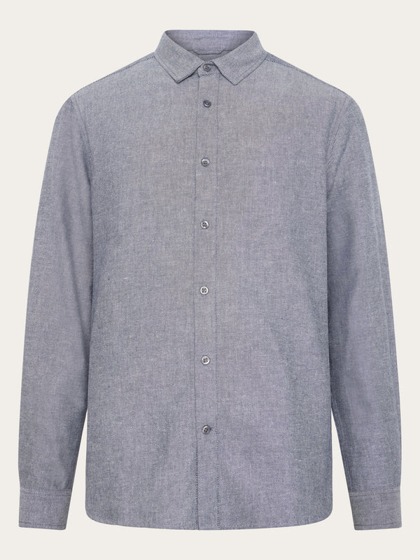 KnowledgeCotton Apparel - MEN Organic Cotton Flannel Shirt GOTS Shirts 1412 Night Sky