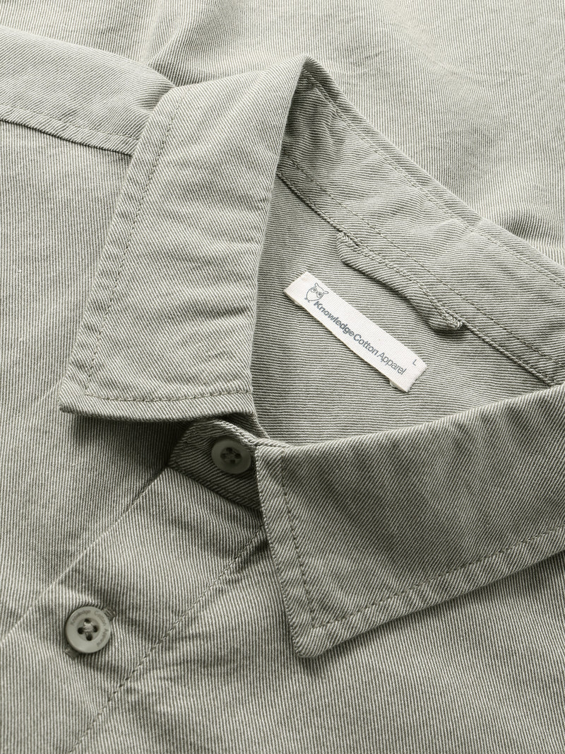 KnowledgeCotton Apparel - MEN Regular fit light twill shirt - GOTS/Vegan Shirts 1068 Burned Olive