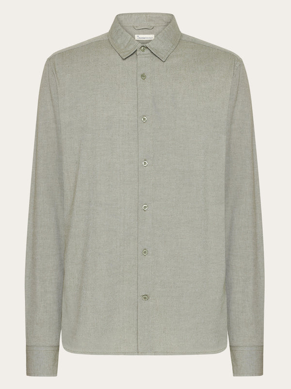 KnowledgeCotton Apparel - MEN Regular fit light twill shirt - GOTS/Vegan Shirts 1068 Burned Olive