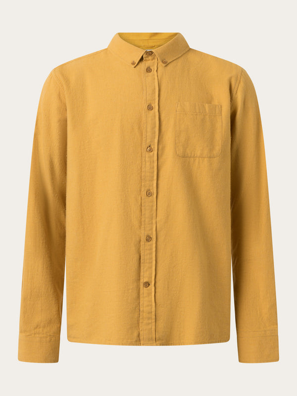 KnowledgeCotton Apparel - MEN Regular fit melangé flannel shirt Shirts 1413 Tinsel