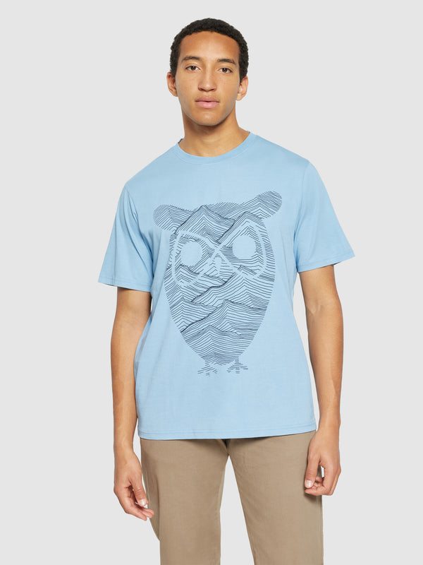 KnowledgeCotton Apparel - MEN Regular fit mountain t-shirt - Regenerative Organic Certified® - GOTS/Vegan T-shirts 1463 Glacier Lake