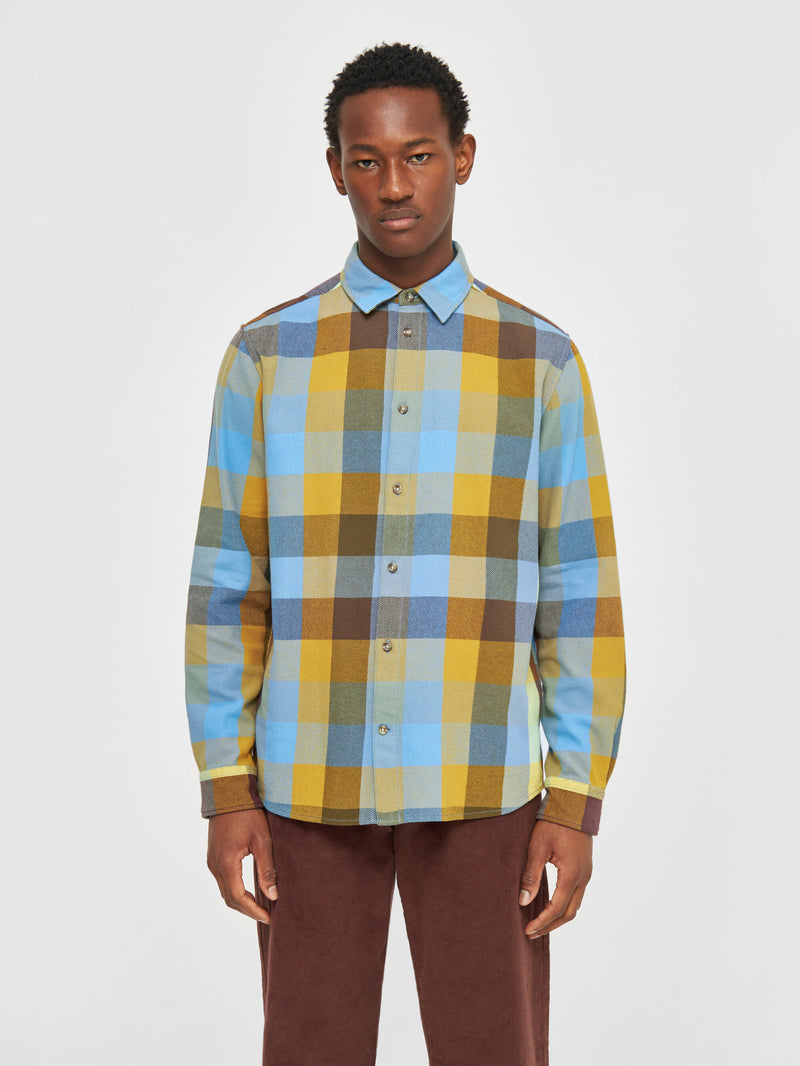 KnowledgeCotton Apparel - MEN Regular fit multi colored checkered shirt Shirts 7032 Multi check