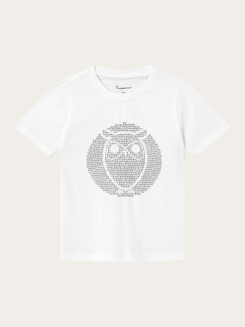 KnowledgeCotton Apparel - YOUNG Regular fit owl chest print T-shirts 1010 Bright White