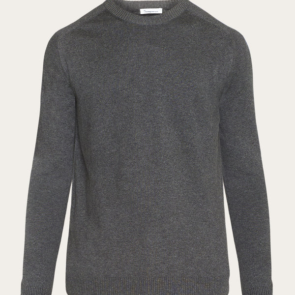 コリアグランドセール - neck crew knit merino Regular RWS Melange Grey Dark - メンズウェア