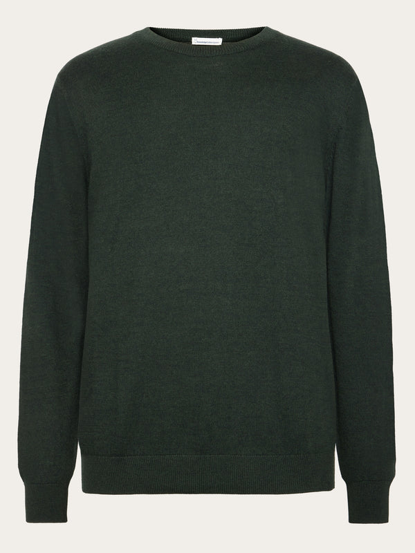 KnowledgeCotton Apparel - MEN Regular merino knit crew neck - RWS Knits 1090 Forrest Night