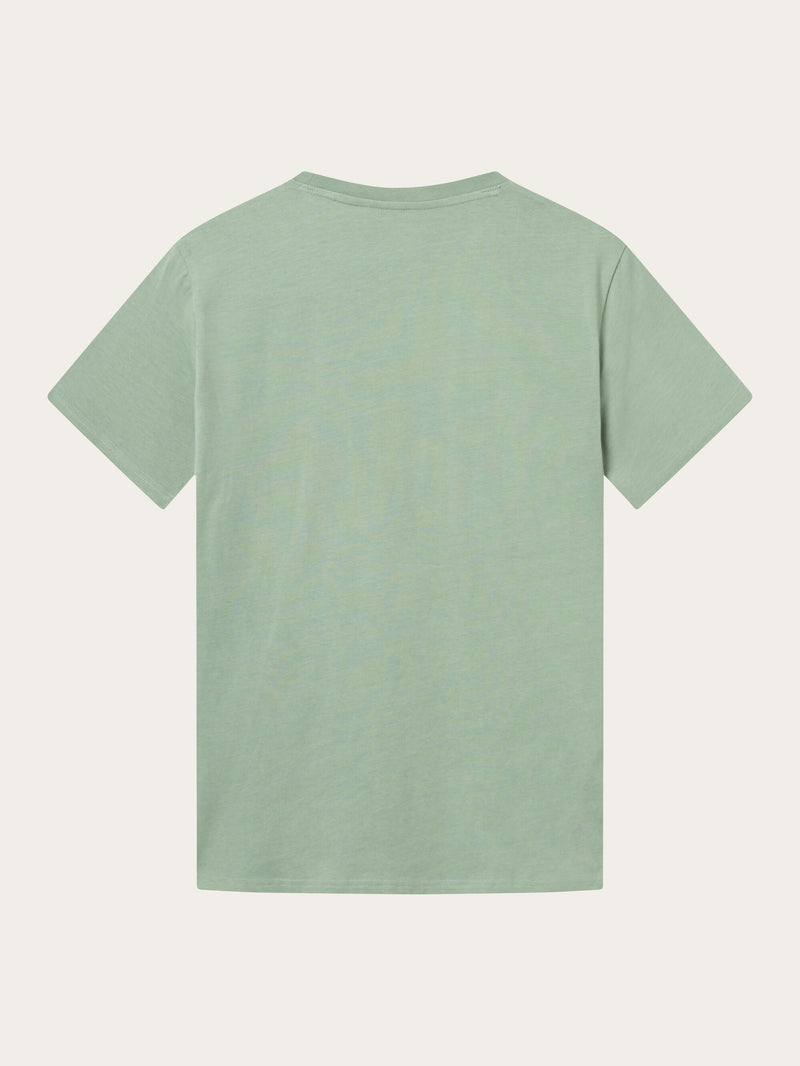 KnowledgeCotton Apparel - MEN Regular trademark chest print t-shirt T-shirts 1396 Lily Pad