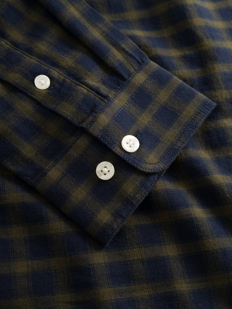 KnowledgeCotton Apparel - MEN Regularfit small checkered shirt Shirts 7021 blue check
