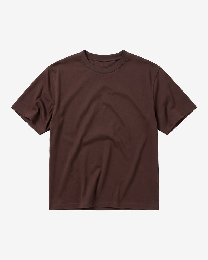 KnowledgeCotton Apparel - WMN Relaxed mercerized t-shirt T-shirts 1487 Chocolate Torte