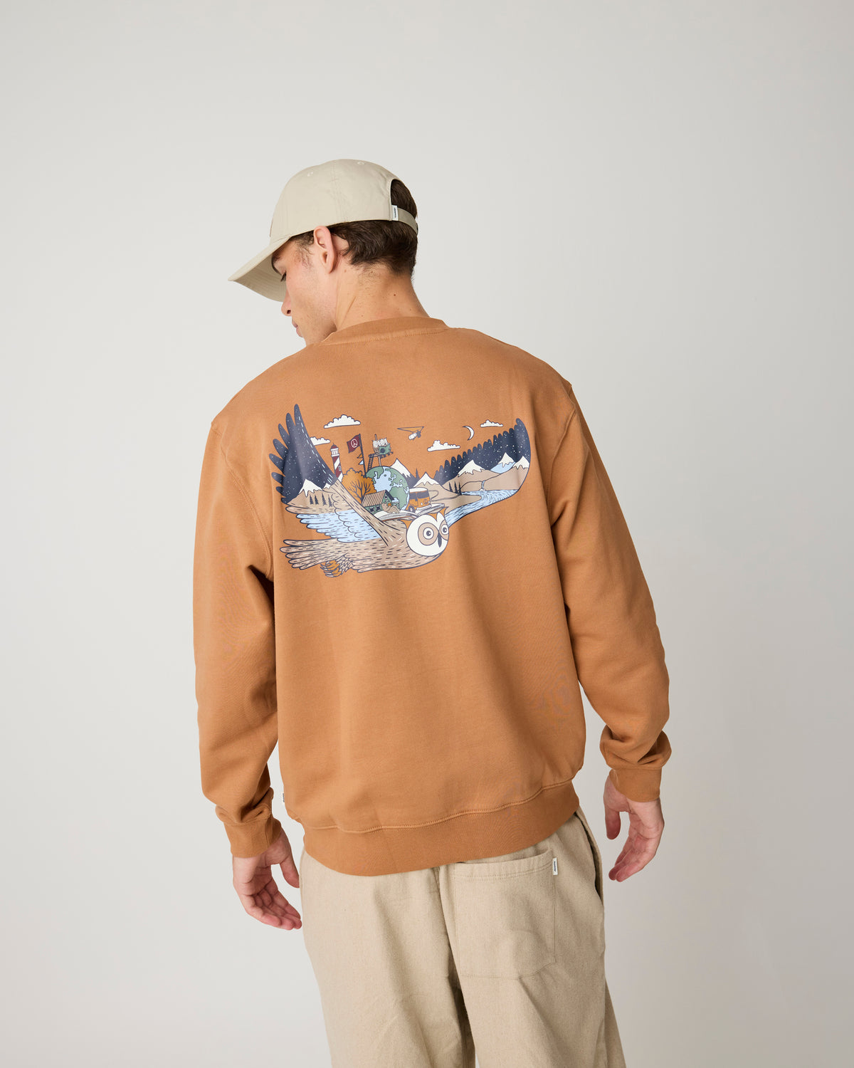 KnowledgeCotton Apparel - MEN Relaxed printed crew neck Sweats 1499 Lion