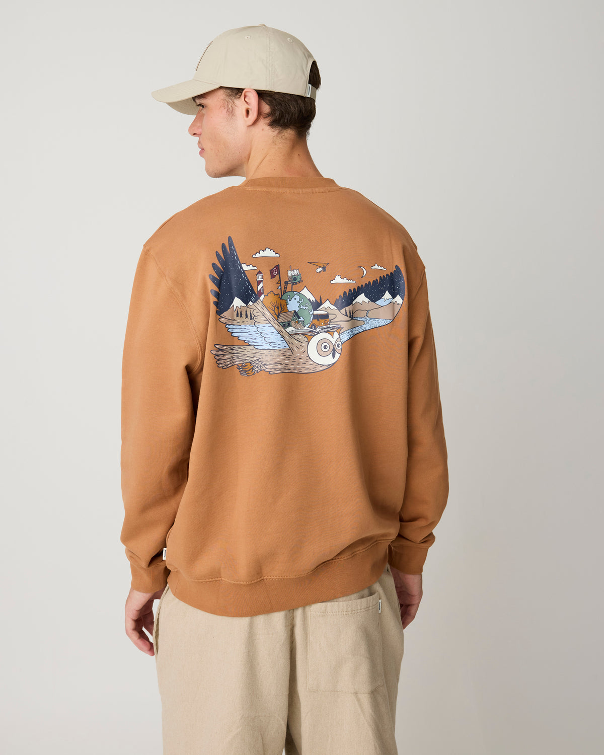 KnowledgeCotton Apparel - MEN Relaxed printed crew neck Sweats 1499 Lion