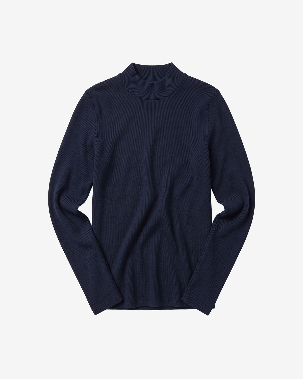 KnowledgeCotton Apparel - WMN Rib high neck LS Long Sleeves 1412 Night Sky