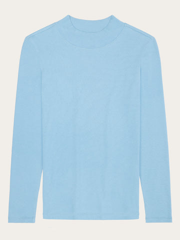 KnowledgeCotton Apparel - WMN Rib high neck LS Long Sleeves 1463 Glacier Lake