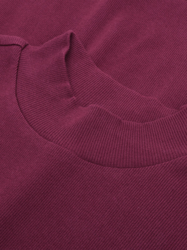 KnowledgeCotton Apparel - WMN Rib high neck short sleeve T-shirts 1281 Fig