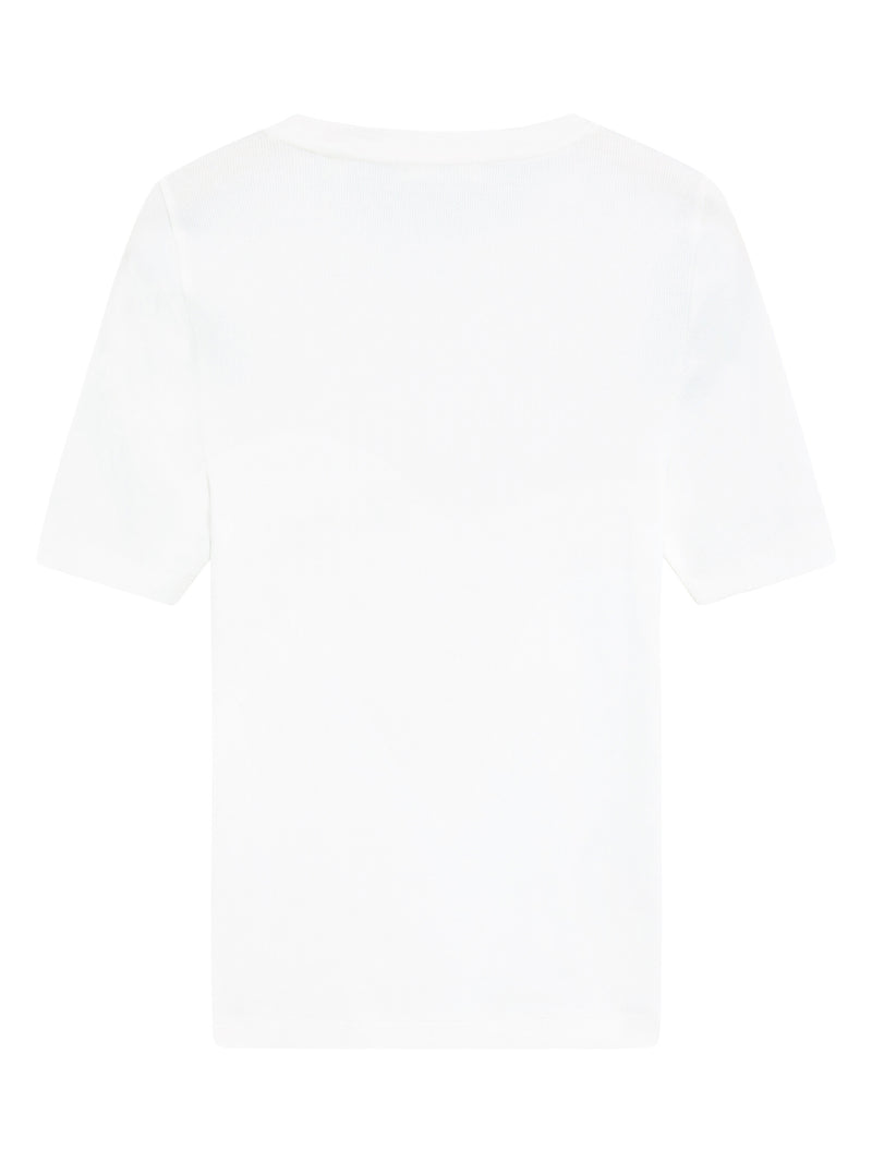 KnowledgeCotton Apparel - WMN Rib t-shirt T-shirts 1007 Star White