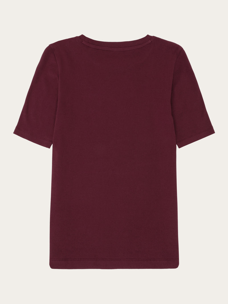 KnowledgeCotton Apparel - WMN Rib t-shirt T-shirts 1281 Fig