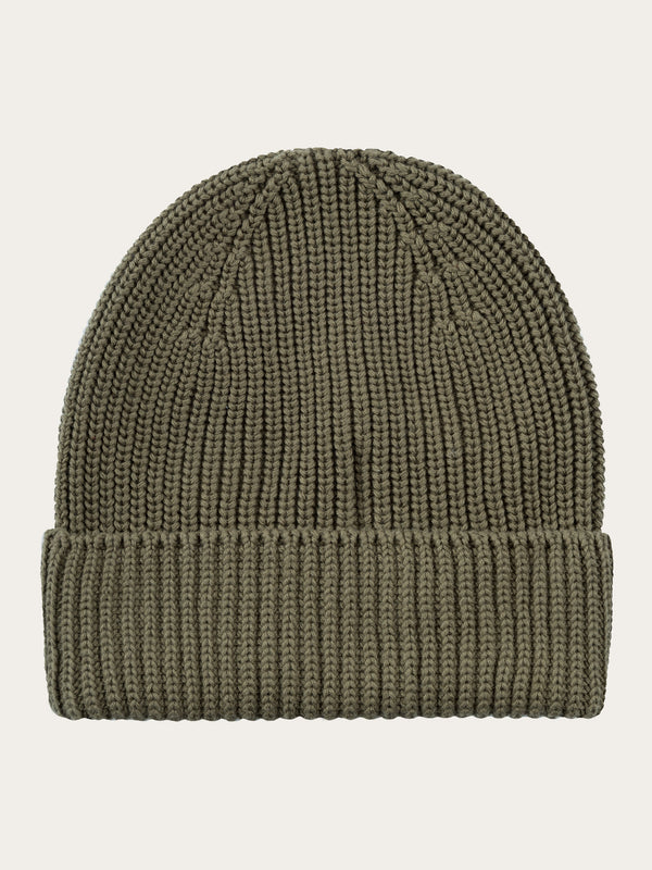 KnowledgeCotton Apparel - UNI Ribbing hat Hats 1100 Dark Olive