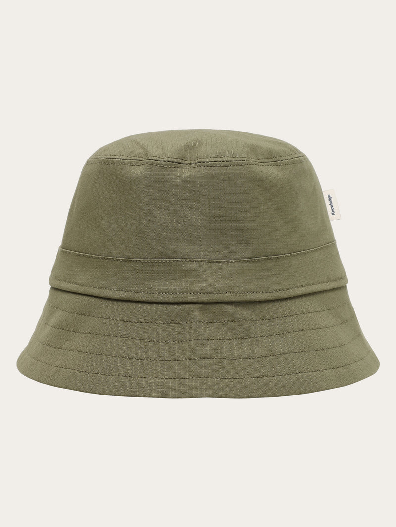 KnowledgeCotton Apparel - UNI Ripstop bucket hat - GOTS/Vegan Hats 1068 Burned Olive