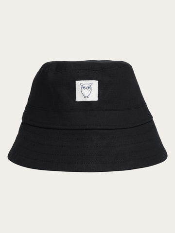 KnowledgeCotton Apparel - UNI Ripstop bucket hat - GOTS/Vegan Hats 1300 Black Jet