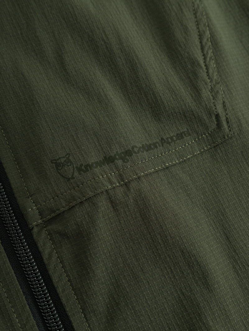 KnowledgeCotton Apparel - MEN Ripstop stretch trail zip jacket Jackets 1090 Forrest Night