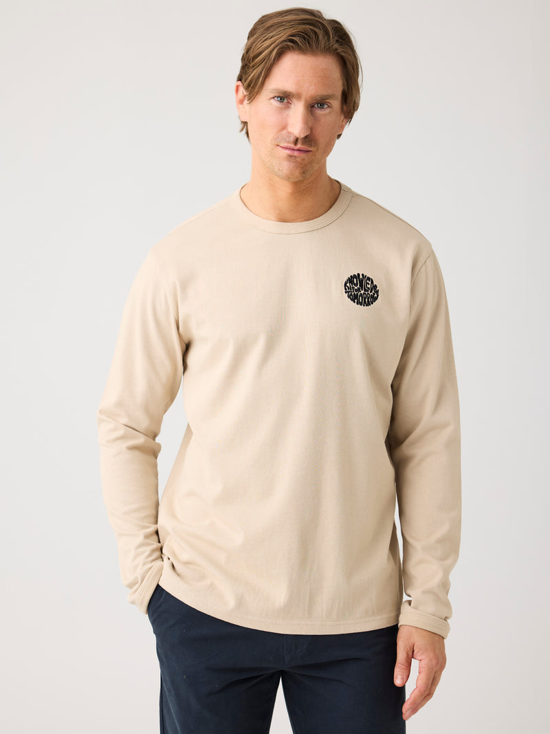 KnowledgeCotton Apparel - MEN SOS Organic Cotton Long sleeved T-shirt - GOTS/Vegan Long Sleeves 1228 Light feather gray