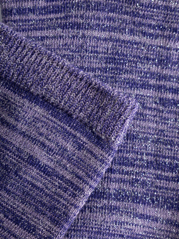 KnowledgeCotton Apparel - WMN Single pack Space dye lurex socks Socks 1418 Violet Tulip