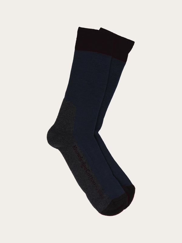 KnowledgeCotton Apparel - MEN Single pack hiking wool sock Socks 1001 Total Eclipse