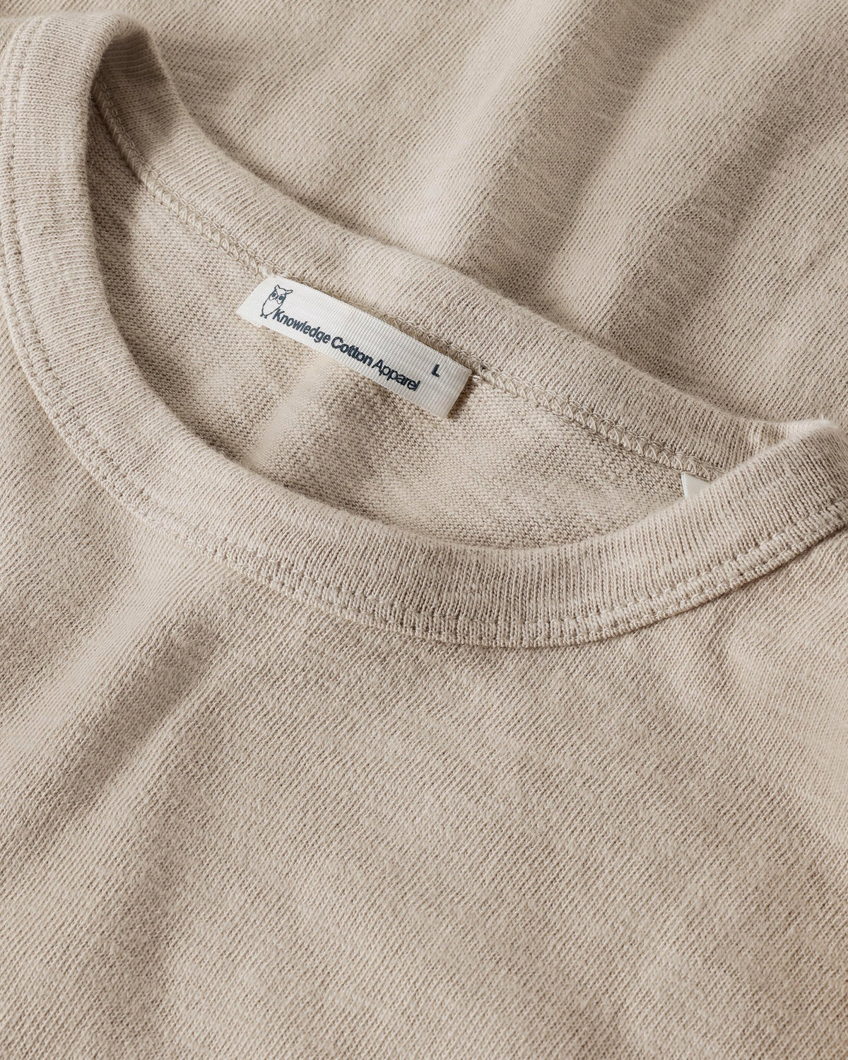 KnowledgeCotton Apparel - MEN Slub long sleeve t-shirt Long Sleeves 1228 Light feather gray