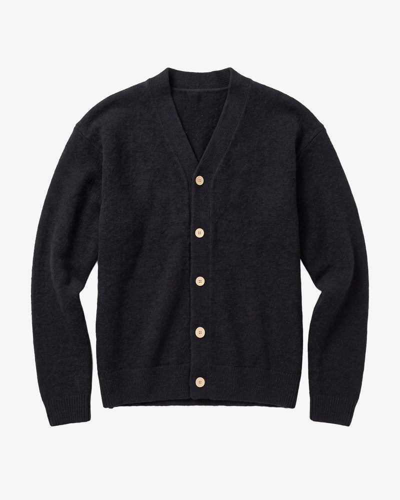 KnowledgeCotton Apparel - MEN Soufflé yarn cardigan Knits 1412 Night Sky