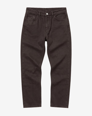 KnowledgeCotton Apparel - WMN Stella slim twill pants Pants 1487 Chocolate Torte