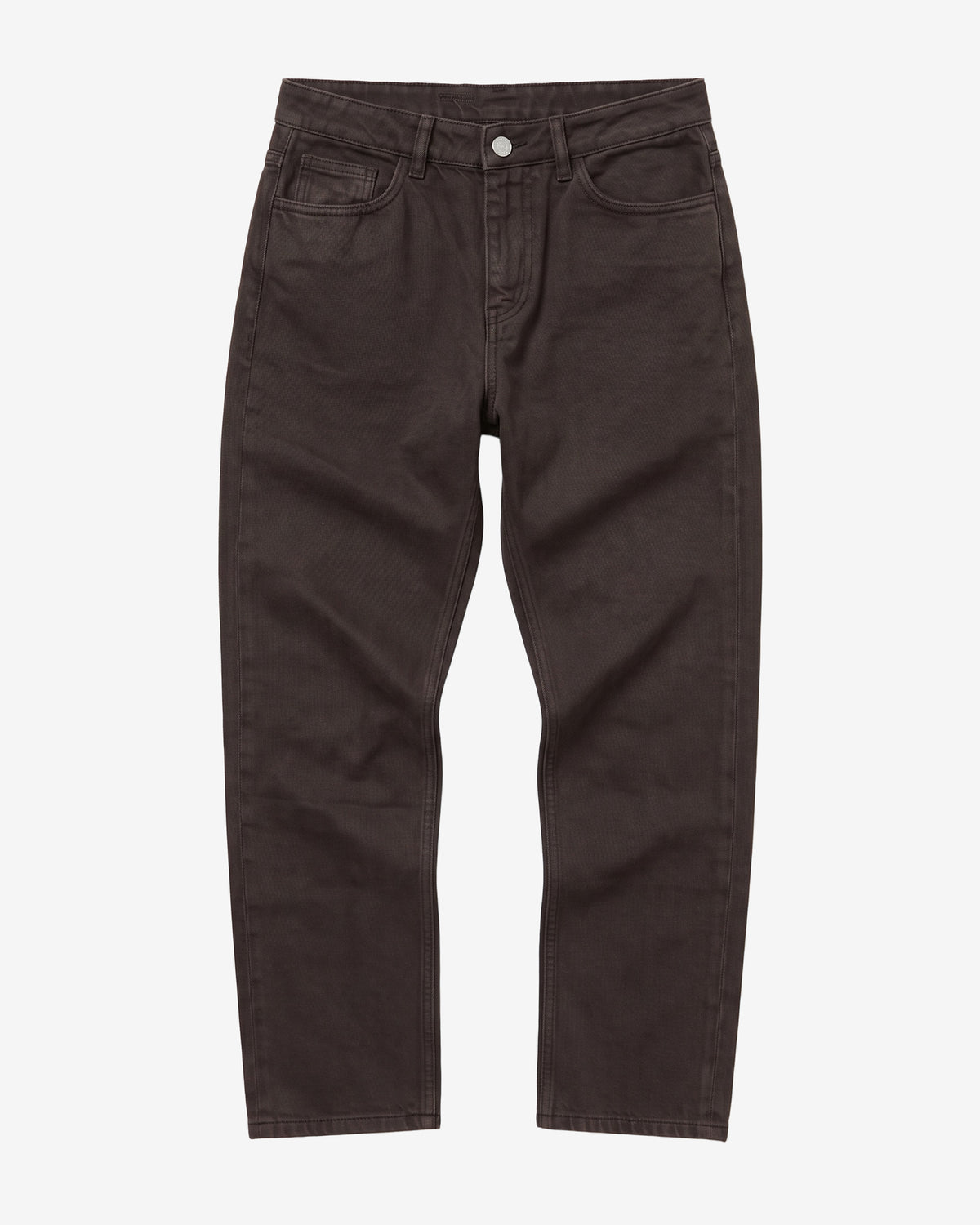 KnowledgeCotton Apparel - WMN Stella slim twill pants Pants 1487 Chocolate Torte
