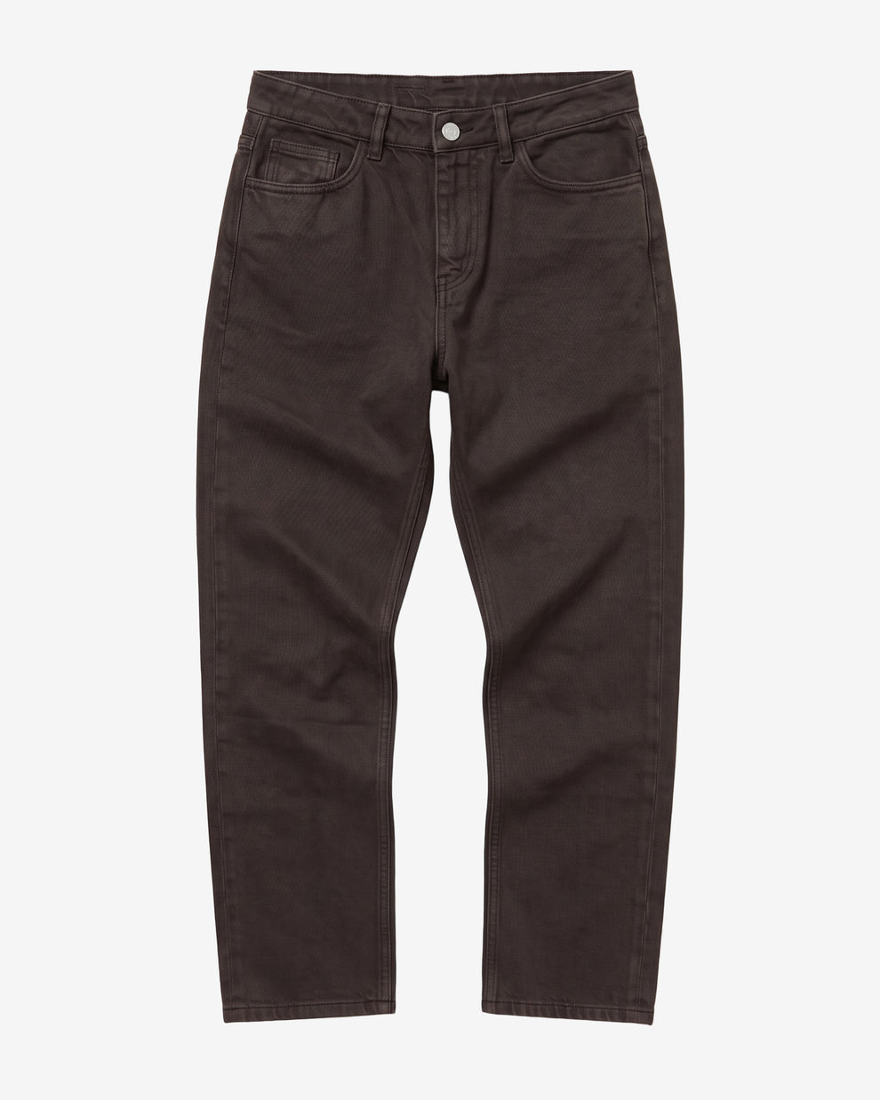 KnowledgeCotton Apparel - WMN Stella slim twill pants Pants 1487 Chocolate Torte