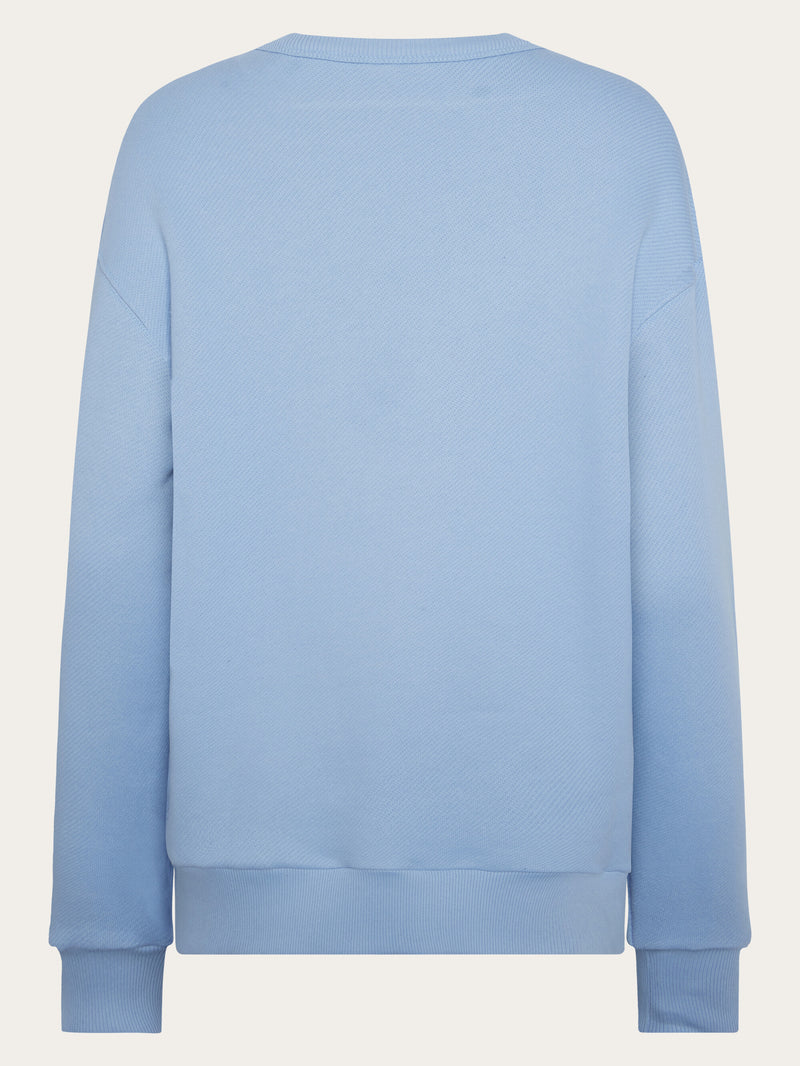 KnowledgeCotton Apparel - MEN Straight fit sweat with embroidery at chest Sweats 1463 Glacier Lake