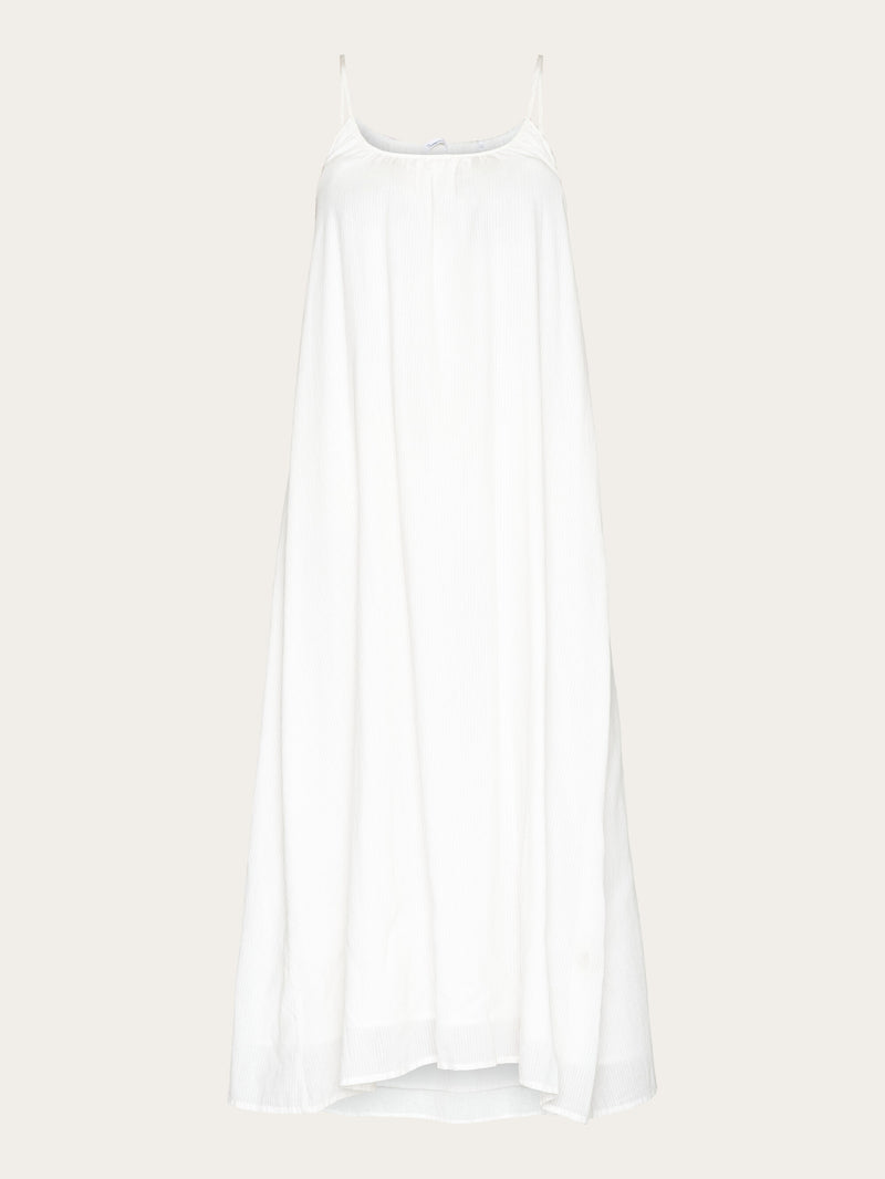 KnowledgeCotton Apparel - WMN Stripe structure strap dress - GOTS/Vegan Dresses 1387 Egret