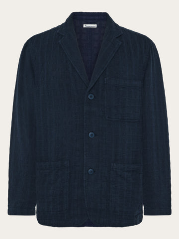 KnowledgeCotton Apparel - MEN Structure blazer Overshirts 1412 Night Sky