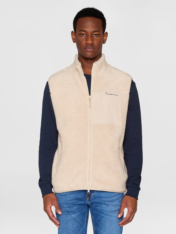 KnowledgeCotton Apparel - MEN Teddy fleece vest Fleeces 9999 Item Colour
