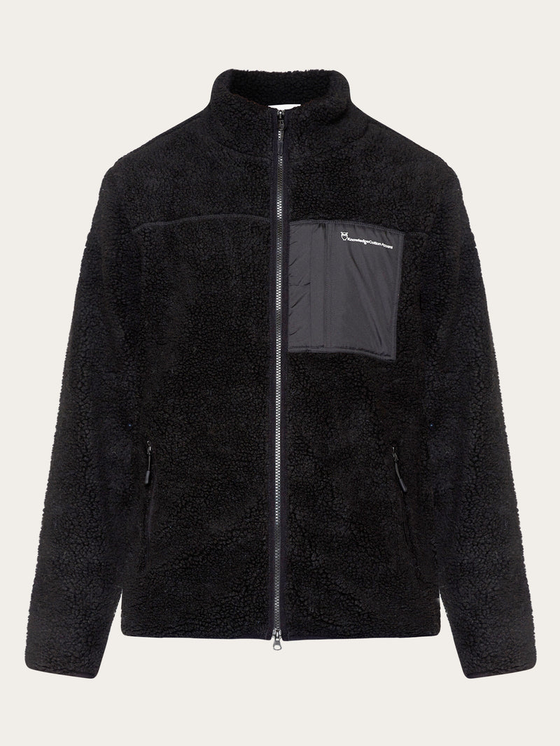 Black teddy fleece jacket online