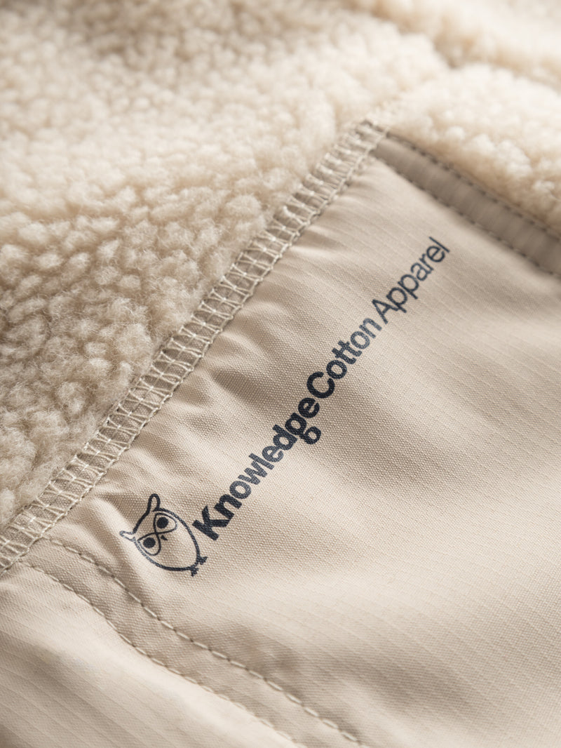 KnowledgeCotton Apparel - WMN Teddy high neck zip jacket Fleeces 9999 Item Colour