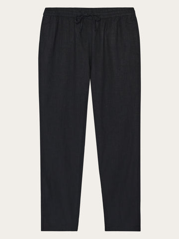 KnowledgeCotton Apparel - MEN Tim tapered linen blend pants Pants 1300 Black Jet