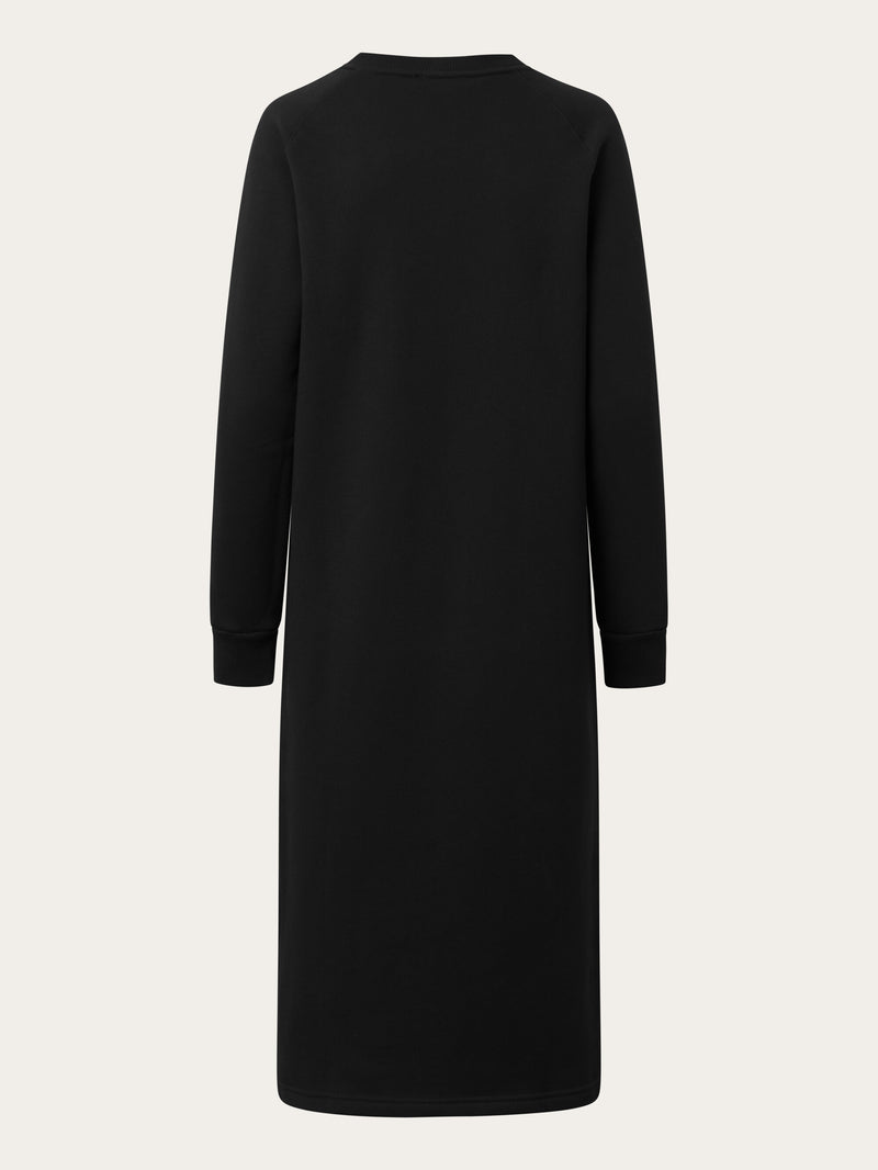 KnowledgeCotton Apparel - WMN Twill sweat dress Dresses 1300 Black Jet