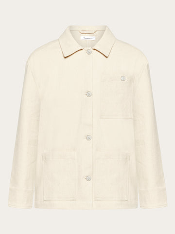 KnowledgeCotton Apparel - WMN Twill workwear jacket - GOTS/Vegan Overshirts 1387 Egret