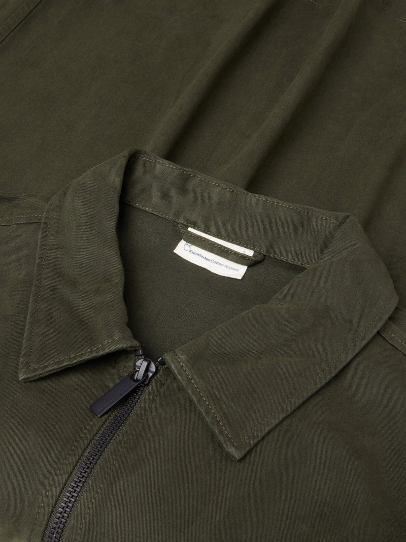 KnowledgeCotton Apparel - MEN Twill zip overshirt Overshirts 1090 Forrest Night